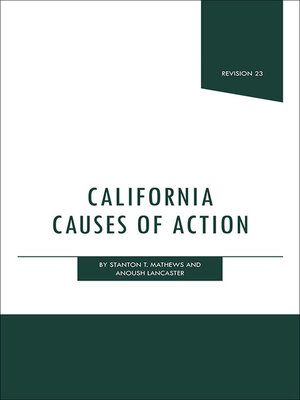 cover image of California Causes of Action